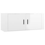 vidaXL Meuble TV mural Blanc brillant 100x34 5x40 cm