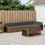 vidaXL Ensemble de canapés d'extérieur 8 Pièces Naturel et Anthracite