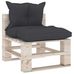 Vidaxl salon de jardin palette 6 pièces avec coussins bois de pin