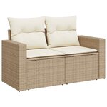 vidaXL Salon de jardin 11 Pièces avec coussins beige résine tressée