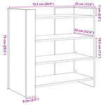 vidaXL Buffet chêne fumé 73 5x35x75 cm bois d'ingénierie