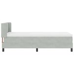vidaXL Lit à ressorts avec matelas Gris clair 90x200 cm Velours