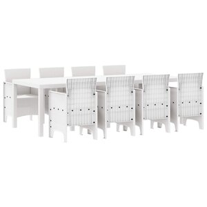 vidaXL Ensemble de salle à manger pour jardin 9 Pièces Gris clair