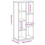 vidaXL Bibliothèque gris béton 50x25x105 cm bois d'ingénierie