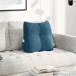 vidaXL Coussin de Dos Bleu 45 x 24 x 50 cm Velours