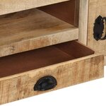 vidaXL Meuble TV avec roues 110x30x37 cm Bois de manguier brut