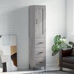 vidaXL Buffet haut Sonoma gris 34 5x34x180 cm Bois d'ingénierie