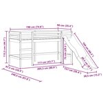vidaXL Lit mezzanine d'enfants sans matelas avec toboggan 90x190 cm