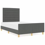 vidaXL Cadre de lit avec tête de lit Gris foncé 120 x 190 cm tissu