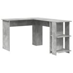 vidaXL Bureau d'angle avec rangement Gris béton 140 x 113.5 x 75 cm