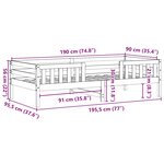 vidaXL Cadre de lit sans matelas blanc 90x190 cm bois de pin massif