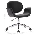 vidaXL Chaises pivotantes à manger lot de 4 noir similicuir
