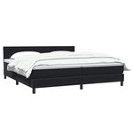 vidaXL Sommier à lattes de lit avec matelas noir 180x220 cm velours