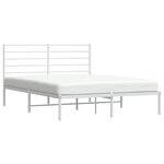vidaXL Cadre de lit métal sans matelas et tête de lit blanc 120x200 cm