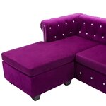 Vidaxl canapé d'angle revêtement en velours 199x142x72 cm violet