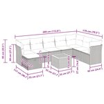 vidaXL Salon de jardin avec coussins 9 Pièces beige résine tressée