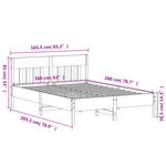 vidaXL Cadre de lit sans matelas 160x200 cm bois massif de pin