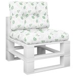 vidaXL Coussins de palette lot de 2 motif de feuilles tissu