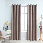Vidaxl rideaux occultants avec anneaux en métal 2 pièces taupe 140x245 cm