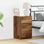vidaXL Table de chevet avec lumières LED en bois ancien