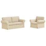 vidaXL Canapé 2 Pièces Crème 175 x 82 x 80 cm tissu