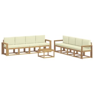 vidaXL Ensemble de canapés d'extérieur 9 pc Blanc et crème