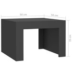 vidaXL Table basse Gris 50x50x35 cm Aggloméré