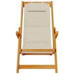vidaXL Chaises de plage pliantes 2 Pièces - Bois d'acacia taupe et textilène