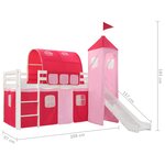 vidaXL Lit mezzanine d'enfants avec toboggan et échelle Pin 208x230 cm