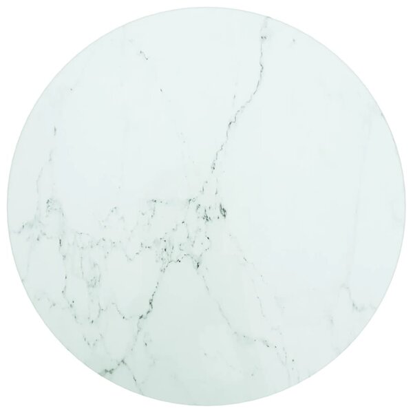 vidaXL Dessus de table blanc Ø30x0 8cm verre trempé avec design marbre