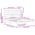 vidaXL Lit bibliothèque sans matelas blanc 140x190 cm bois pin massif