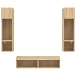vidaXL Unités murales TV avec LED 6 Pièces chêne sonoma bois d'ingénierie