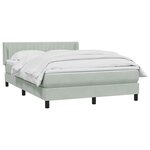 vidaXL Sommier à lattes de lit et matelas gris clair 160x220cm velours