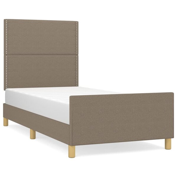 vidaXL Cadre de lit avec tête de lit Taupe 90x200 cm Tissu