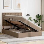 vidaXL Lit avec rangement et LED Cappuccino 140 x 200 cm Simili cuir