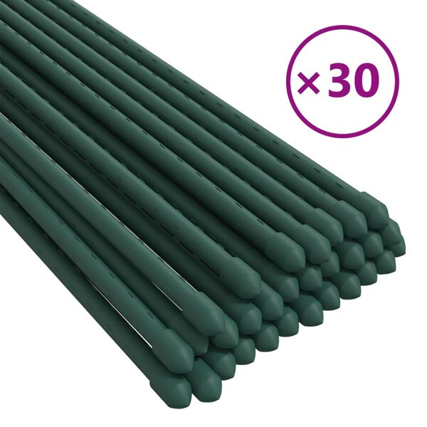 vidaXL Piquets pour plantes de jardin 30 Pièces vert 115 cm acier