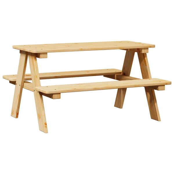 vidaXL Table avec bancs pour enfants IRUN 90x79 5x50 cm bois massif