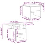 vidaXL Table basse Chêne artisanal 55 x 54 5 x 45 cm Bois d'ingénierie