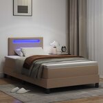 vidaXL Lit à ressorts avec matelas Cappuccino 120 x 190 cm Simili cuir