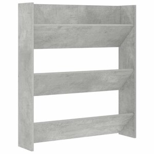 vidaXL Armoire à chaussures murale Gris béton 80x18x90 cm Aggloméré