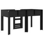 vidaXL Lit Superposé pour Enfants avec stockage Chêne noir 80 x 200 cm