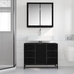 vidaXL Ensemble de mobilier de salle de bain 2 Pièces Chêne noir