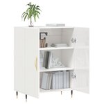 vidaXL Buffet Blanc brillant 69 5x34x90 cm Bois d'ingénierie