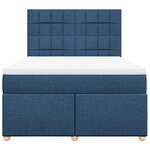 vidaXL Sommier à lattes de lit avec matelas Bleu 140x190 cm Tissu