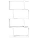 vidaXL Bibliothèque séparateur de pièce à 4 niveaux Blanc 70 x 24 x 129 cm Bois d'ingénierie