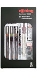 rOtring Set Master: Porte-mine 0.5 + 3 Isograph 0.1/0.3/0.5mm + Gomme + 12 mines HB + flacon encre 23ml + compas + attache compas