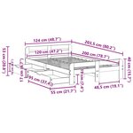 vidaXL Cadre de lit sans matelas 120x200 cm bois de pin massif