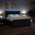 vidaXL Sommier à lattes de lit avec matelas Noir 180x200 cm Tissu