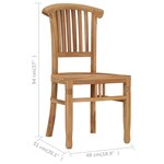 Vidaxl chaises de jardin 2 pièces bois de teck solide