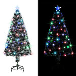 vidaXL Arbre de Noël pré-éclairé avec support 120 cm fibre optique